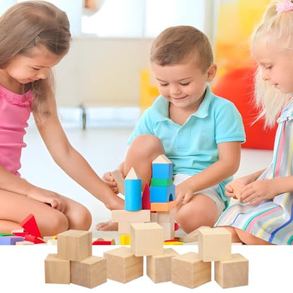 10 Pack Wooden Cubes 3 Inch Craft Quality Wood Blocks Perfect for DIY Projects - size: 10 PCS 3 Inch