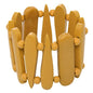Wooden Bracelet Shaped Teardrop Bangle Strand Bracelet for Women Men(BR-1213-Yellow)