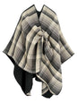 Women's Elegant Shawl Wraps, Soft Open Front Poncho Cape, Reversible Casual Cardigan Shawls for Gift Travel - color: Billiard Green-white