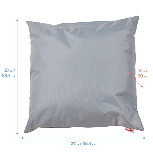 ECR4Kids Jumbo Indoor/Outdoor Kids Floor Pillow Cushion, 27in x 27in, Classroom Essentials, Light Grey - color: Grey