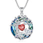 TOUPOP s925 Sterling Silver Family Celtic Tree of Life Pendant Necklaces with 2 Heart Birthstone with Blue Austrian Crystal Jewelry Birthday Valentines Day Gifts for Her, Anniversary Christmas Gifts for Wife Girlfriend Mom (18K Real White Gold Filled) - c