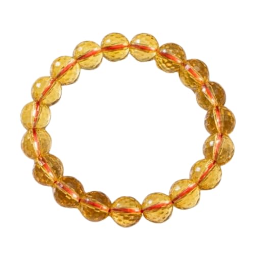 The Alchemist's Arcanum Adjustable Beaded Wrist Accessory for Men and Women, Stretch Fit Stone Bead Jewelry for Daily Wear and Gifting - color: Citrine