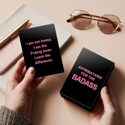 Badass Affirmation Cards - 100 Daily Motivational Birthday Gifts for Women, Affirmations Cards for Her, Best Friend, Sister, Daughter, Mom and More.