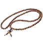 Nupuyai Natural Wood Wrap Bracelet for Women and Men, 108 Prayer Mala Beads Tibetan Necklace for Unisex Elastic Meditation Yoga Jewelry - color: 01-Black Rosewood(6mm)