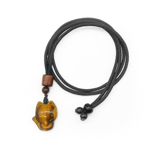 Crystal Pendant Necklaces Healing love Women's Men's choker Obsidian Tiger eye White Crystal Black Gold waterproof dainty Charm stackable statement Cute Stone necklace Unisex - style: Crystal Pendant TigerBFox