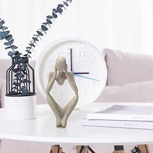 prosfalt Sandstone Resin Thinker Style Abstract Sculpture Statue Collectible Figurines Home Office Bookshelf Desktop Decor(Sandstone - think Deeply) - color: Sandstone - Think Deeply