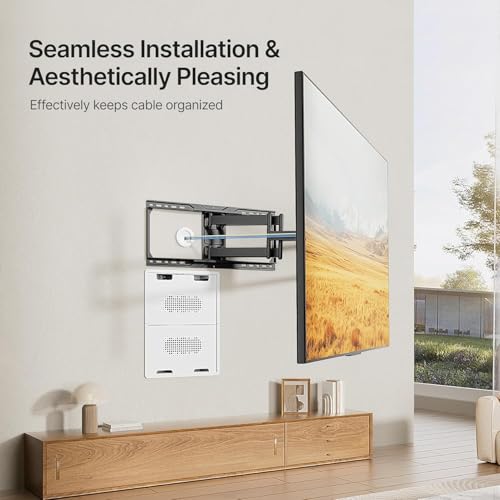 9" in-Wall Media Box, Recessed Outlet Wall Box, Structured Media Enclosure for One Connect & Network Switches, Works with Fire TV Stick & Samsung -Friendly Cable Management Kit