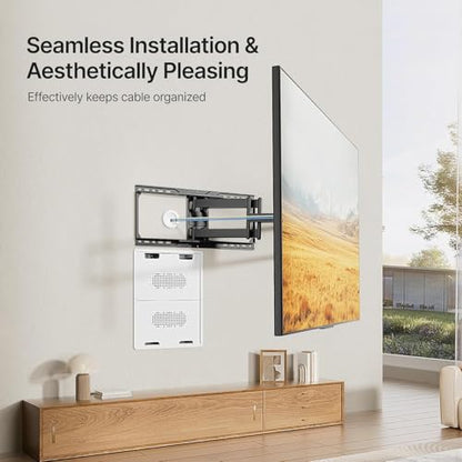 9" in-Wall Media Box, Recessed Outlet Wall Box, Structured Media Enclosure for One Connect & Network Switches, Works with Fire TV Stick & Samsung -Friendly Cable Management Kit