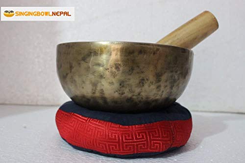 Singing Nepal Solar Plexus Chakra E Note Authentic Hand Hammered Tibetan Meditation Singing Bowl 7 Inches - Yoga Old Bowl