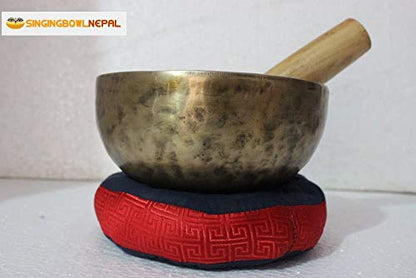 Singing Nepal Solar Plexus Chakra E Note Authentic Hand Hammered Tibetan Meditation Singing Bowl 7 Inches - Yoga Old Bowl