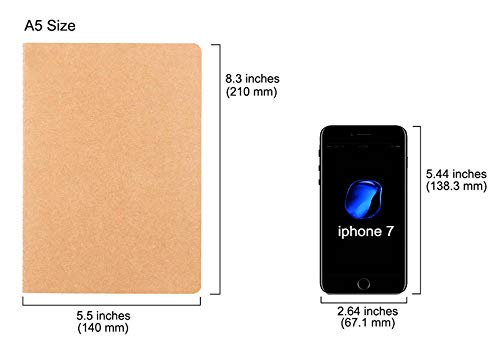 16 Pack Kraft Blank Notebooks for Writing, A5 Size 8.3 x 5.5in, 60 Pages Each, Bulk Sketchbook Journals Set for Travel Journal, Student, Kids, Writing - style: 16pack Blank pages