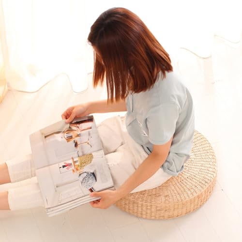 1/2/4 Pcs Tatami Floor Pillow Sitting Cushion, Meditation Floor Pillow, Boho Natural Woven Seat Cushion for Yoga Meditation Mat for Living Room Window Balcony Chair Pad 1 Pcs