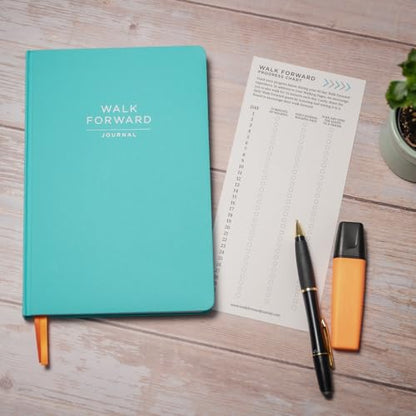 The Walk Forward Journal – (Teal) A 60-Day Daily Journal for Spiritual, Emotional, and Personal Growth – Reflection, Mindfulness & Inspiration – Daily Affirmations and Goal-Setting – Undated Life Planner for Women & Men - color: Teal