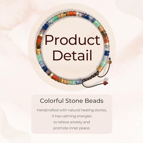 Thank You Gifts for Women: Teacher Appreciation Office Gifts for Coworkers Employee Boss Lady Manager Colleague Natural Stone Bracelet - color: Rainbow-BIG