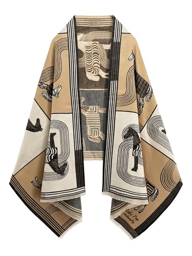 Women's Reversible Pashmina Shawl Wrap for Women Big Scarf Holiday Gifts - color: Bronze-white