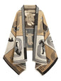 Women's Reversible Pashmina Shawl Wrap for Women Big Scarf Holiday Gifts - color: Bronze-white