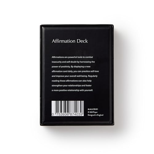 Mal Paper Affirmation Card Deck - 52 Pack | Great for Mindfulness Challenge, Mantras, Meditation Tools, Inspirational Cards and as a Positive Thinking Tool | Gratitude Card Gifts for Men and Women