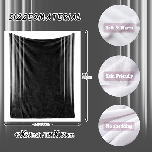 Soft Plush Bedding White and Black Fleece Blanket,Super Cozy Fluffy Plush Abstract Ombre Print Throw Blanket for Couch, Sofa, Bed 47"x59" - color: White and Black