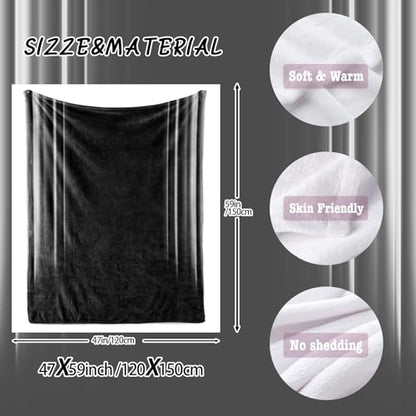 Soft Plush Bedding White and Black Fleece Blanket,Super Cozy Fluffy Plush Abstract Ombre Print Throw Blanket for Couch, Sofa, Bed 47"x59" - color: White and Black