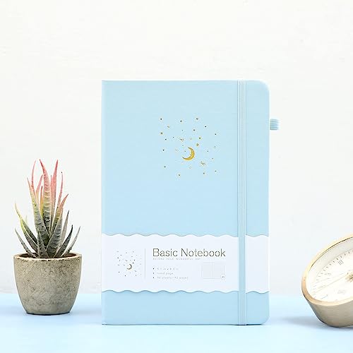 CAGIE Lined Journal Notebook for Work, 196 Pages, Medium 5.7" x 8.3", Hardcover Notebook Journal with Pen Loop, (Sky Blue Ruled), Gifts - color: 02 Sky Blue