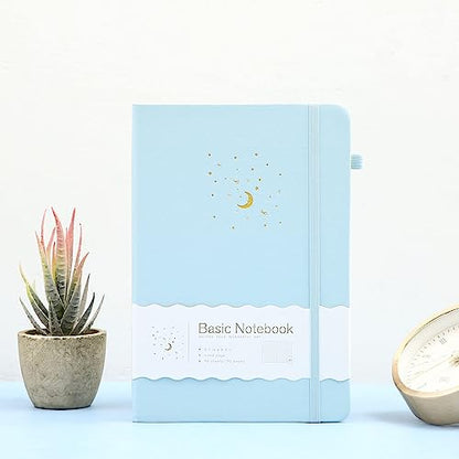 CAGIE Lined Journal Notebook for Work, 196 Pages, Medium 5.7" x 8.3", Hardcover Notebook Journal with Pen Loop, (Sky Blue Ruled), Gifts - color: 02 Sky Blue