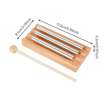 harayaa Hand Held Chime with 3 Tone Bell for Teachers Classroom Mindfulness Yoga