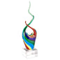 Badash Rainbow Murano-Style Art Glass Centerpiece - 14" Tall Mouth-Blown Glass Sculpture on Crystal Base - Contemporary Home Decor Accent Piece
