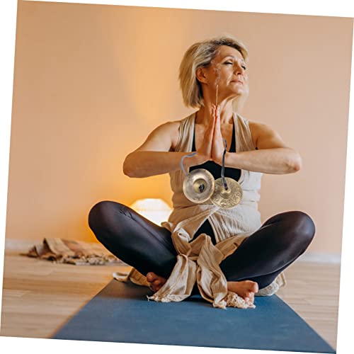 Toyvian 1Pc Brass Meditation Chime Bell with Storage Bag Durable Cymbal Bell for Spiritual Practice Sound for Meditation Decor and Buddhist Rituals