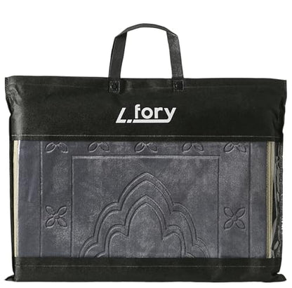 Prayer Rug with Back Support/Foldable Meditation Floor Chair & Carrying Pocket (Gray) - color: Grey