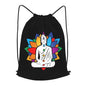 Buddha Chakra Meditation Drawstring Backpack Bag Sport Gym Sackpack for Men Women (Black) - size: Medium 19.6x16.5in