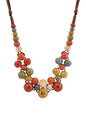 MINACHI Hippie Boho Colorful Ceramic Round Beads Strand Necklace, Bohemian Fashion Statement Jewelry Gift for Women - color: S08