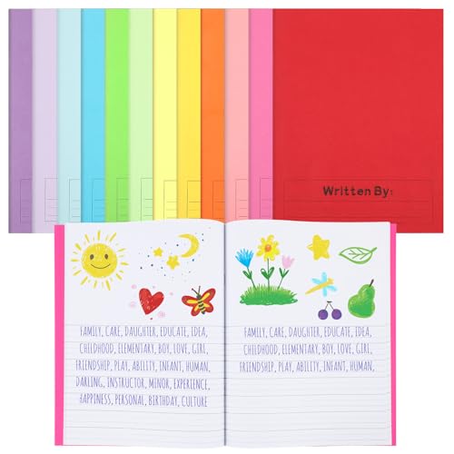 Henoyso 12 Pcs Primary Composition Notebook K-2 Primary Journal, Notebook for Kids Supplies, Bulk Blank Writing Book for Kid to Write Draw Journal 60 Page (9.8″ X 7.5″,Multicolored) - color: Multicolored, size: 9.8″ X 7.5″
