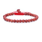 Keleny Natural Gemtone 6mm Round Beads Crystal Adjustable Braided Macrame Tassels Bracelets Unisex - color: Dyed Red Coral