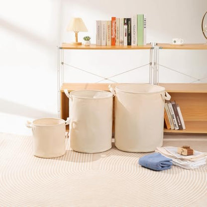 Foldable Storage Bins with Lids Cotton Canvas Rectangular Storage Box Ideal for Organization Lightweight and Durable (10.24 x 10.04) - size: 10.24 x 10.04"