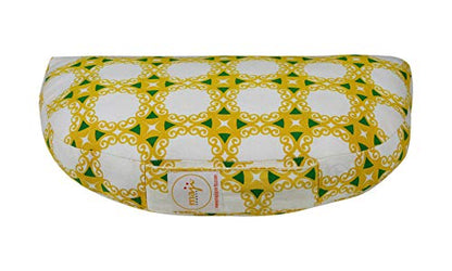 Maji Sports Om Zafu Cotton Yoga Meditation Pillow (Yellow Green Tile)