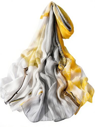 100% Mulberry Silk Oversized Women’s Sun-Shielding Shawl Formal Evening Neckwear Featherlight Airy - color: N25-sunny Neutral Wrap（69" X 21"inch）