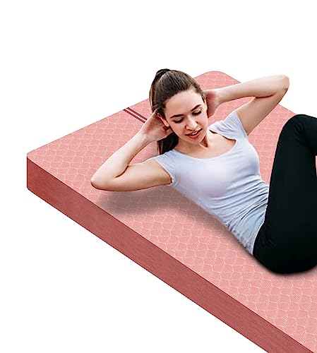 nuveti Large Exercise Mat - 15mm/20mm/30mm Thick Yoga Mat | Workout Mat for Fitness, Yoga, Pilates, Stretching & Floor Exercises for Women & Men with Free Carrying Bag - color: Pink, size: 183X80X30MM
