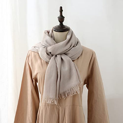 Jeelow Solid Color Scarf Wrap Shawl for Women Men – Soft Lightweight Head Scarf, All Season, Travel Beach Office Daily Wear - color: Coffee