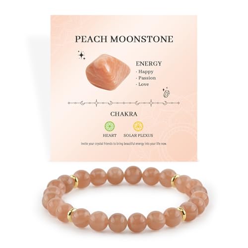 8mm Beaded Bracelet - Calming Natural Healing Crystal Stretch Bracelet for Women and Men - Handmade Semi-Precious Gemstone with Positive Energy