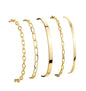 Dainty Gold Bracelet for Women Stack, Thin Bracelets Stackable Set with Bangle Cuff, Box, Herringbone, Paperclip, Figaro, Sparkling Link Chains Waterproof, Simple Jewelry Gifts for Women Non Tarnish - color: style 04-gold