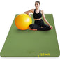 Hatha Yoga Large TPE Yoga Mat 6'x4'x1/2" Extra Thick Non-Slip Exercise Mat - for Yoga Pilates & Home Gym Workouts - color: Green