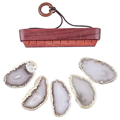 rockcloud Agate Slices Geode Wind Chime Home Garden Decoration Figurine - color: Brown