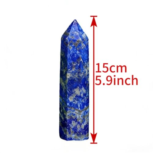2pcs Natural Crystal Point Wand Set,Hand-Finely Polished,Meditation Healing Purification,Full-Scenario Decoration Display for Home Office,Holiday Gifting(15cm Big Wand 2pcs Lapis Lazuli)