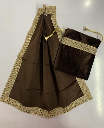 SMMS Spiritual Velvet Table Cloth Altar Tarot Spread (Brown, Small- 46cm*46cm/ 18inch*18inch) - color: Brown, size: Small- 46cm*46cm/ 18inch*18inch