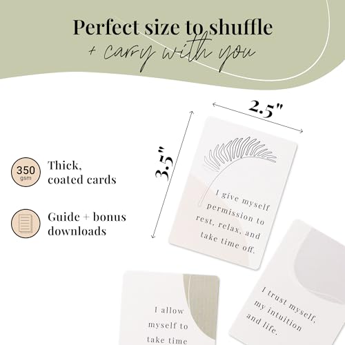 Affirmation Cards for Women Balance — 52 Positive and Motivational Cards | Daily Empowering Inspirational Questions for Therapy, Meditation, Self-Care & Mindfulness | Double-Sided and Sturdy