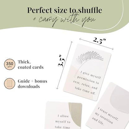 Affirmation Cards for Women Balance — 52 Positive and Motivational Cards | Daily Empowering Inspirational Questions for Therapy, Meditation, Self-Care & Mindfulness | Double-Sided and Sturdy