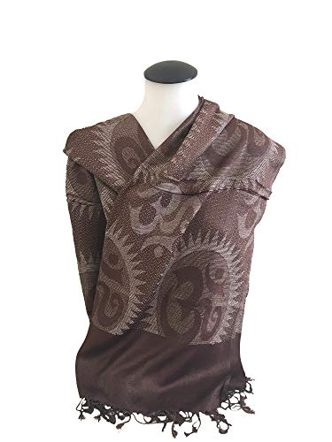 OMA® Meditation Shawl Scarf with Sun Om Sign - Unisex, Large Size