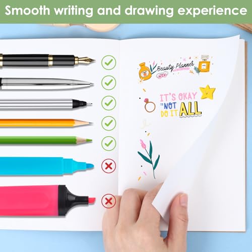 LABUK 8 Pack Blank Kraft Notebooks Journals Notebook Sketch Drawing Pad Book Bulk for Kids Junk Journal, A5, 60 Pages, 8.3 x 5.5 inches