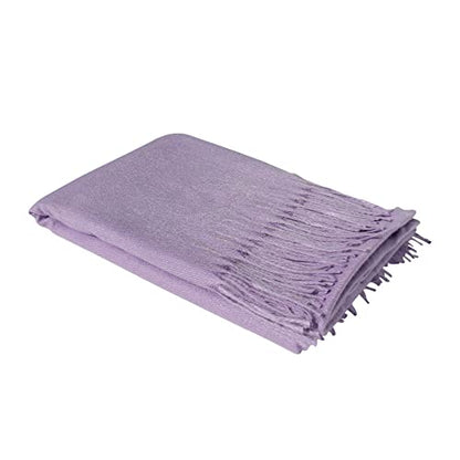 Ocomfly 100% Pashmina Scarf for Women - Premium Womens Scarves - Gift Boxed - Shawls or Wraps - Ultra Soft and Warm - color: Lilac Purple