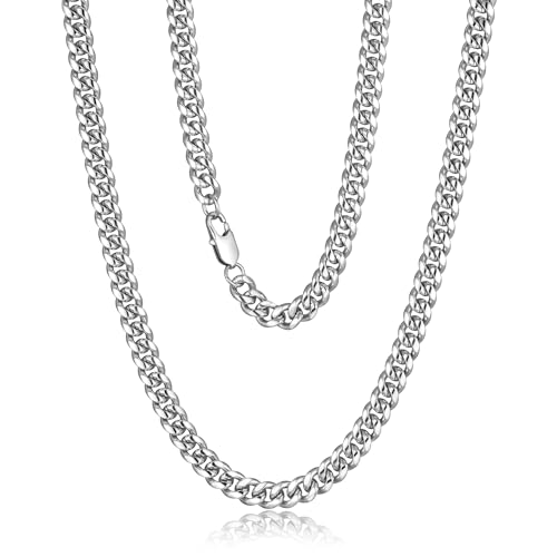 Chain for Men Stainless Steel Cuban Link Chain Necklace Silver Toned Mens Necklaces 18, 20, 22, 24, 26 Inch - size: 24 Inches, style: 8mm width-stainless steel